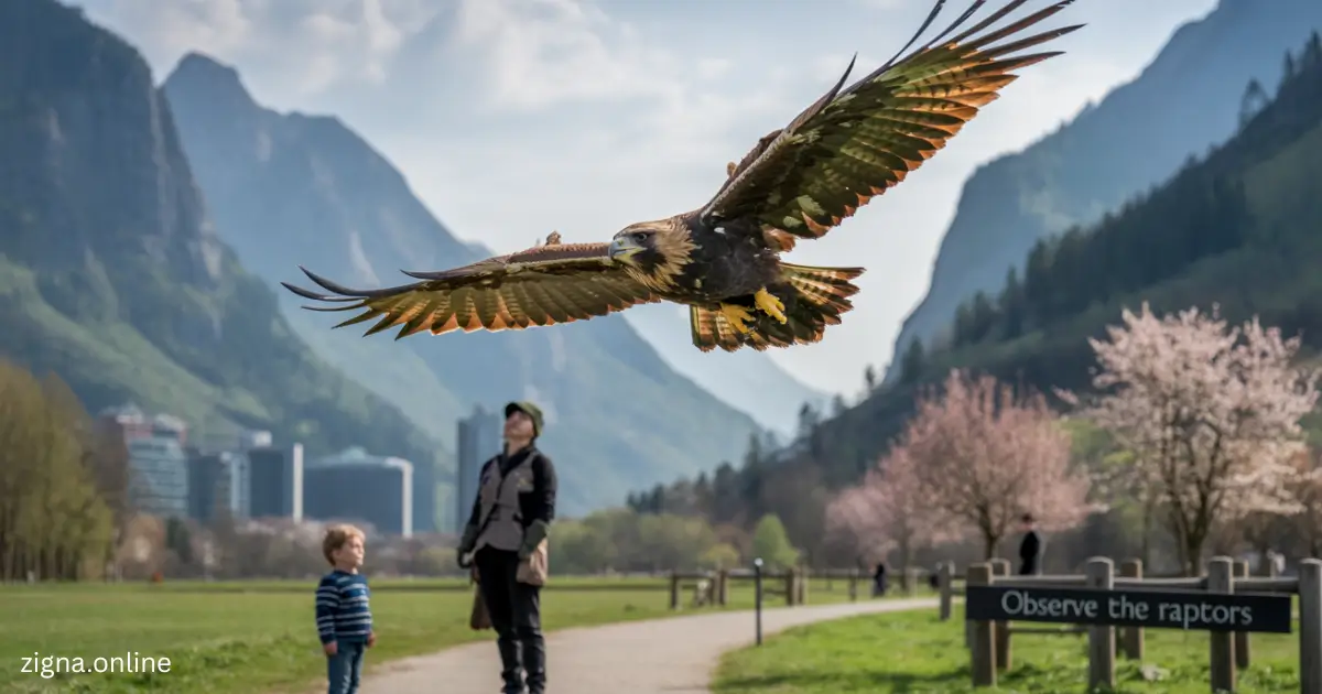 a bird flying over a path